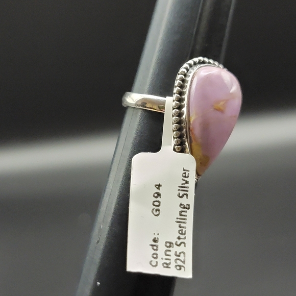 NEW Phosphosiderite Sterling Silver Ring Size 7 Pear Shape Purple Gemstone Boho - Picture 7 of 11